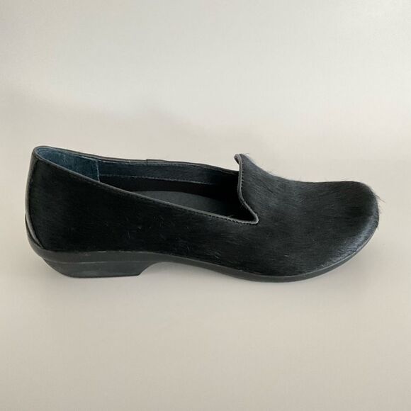 Pony Hair Dansko Olivia Loafer Low Comfort Heel Black 38 - Picture 2 of 13